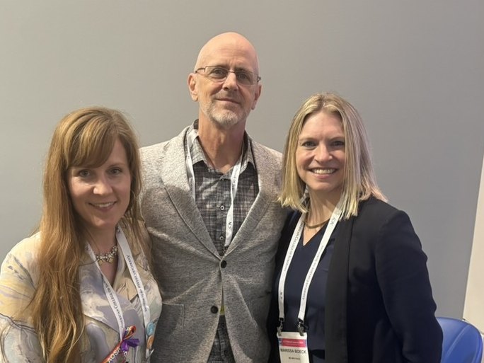 Heather Logghe with Chris Porter and Marissa Boeck at the 2026 ACS Clinical Congress